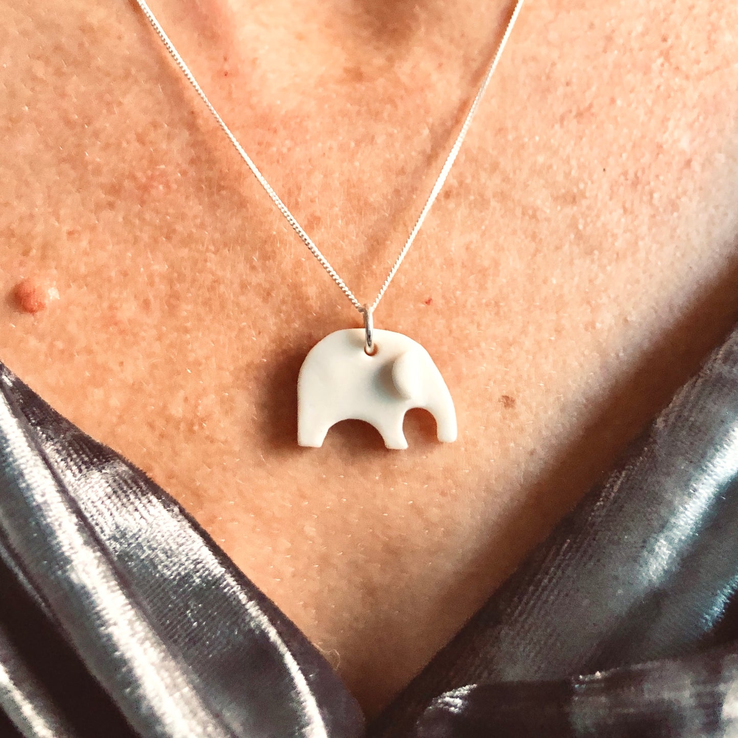 Porcelain Elephant Necklace