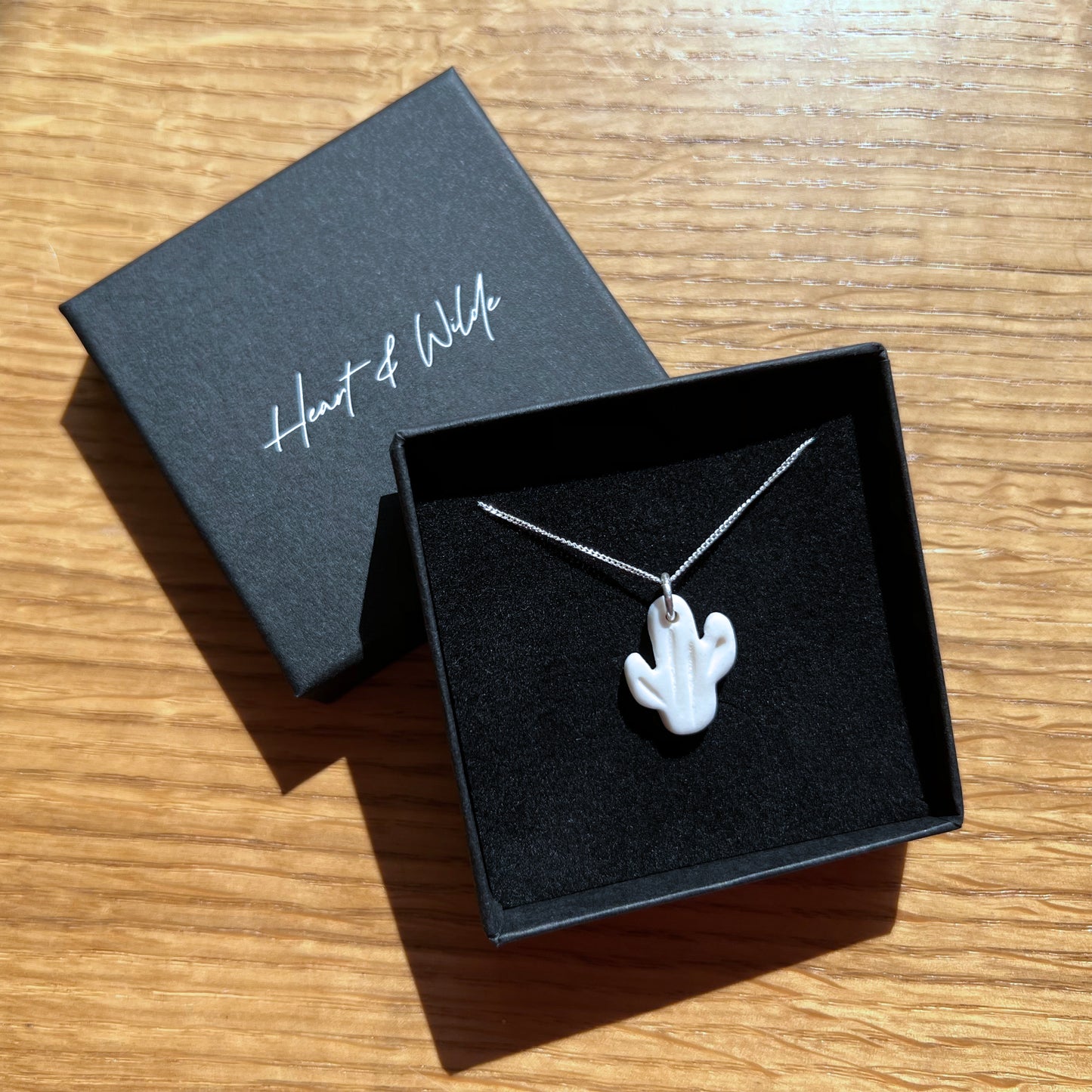 Heart and Wilde Porcelain Cactus Necklace and Box Outer