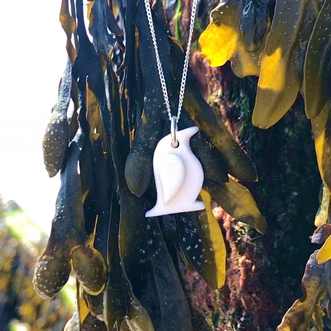 Heart and Wilde Porcelain Penguin Necklace At Beach