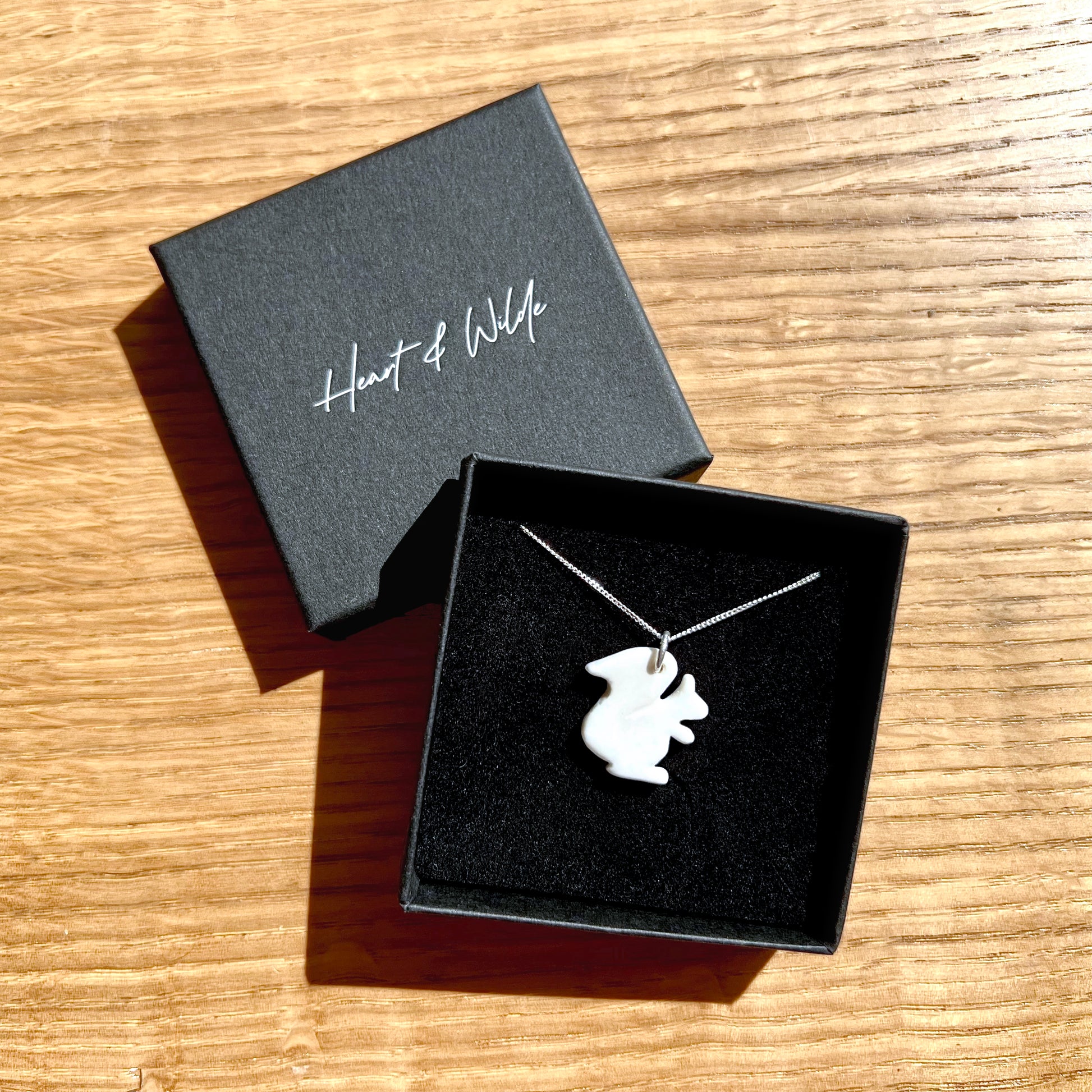 Heart and Wilde Porcelain Squirrel Necklace and Box Outer