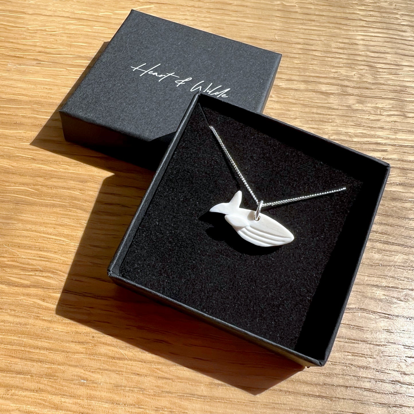 Heart and Wilde Porcelain Whale Necklace and Box Outer