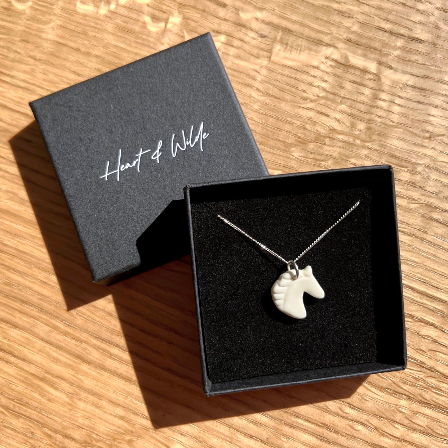 Heart and Wilde Porcelain Wild Pony Necklace and Box Outer