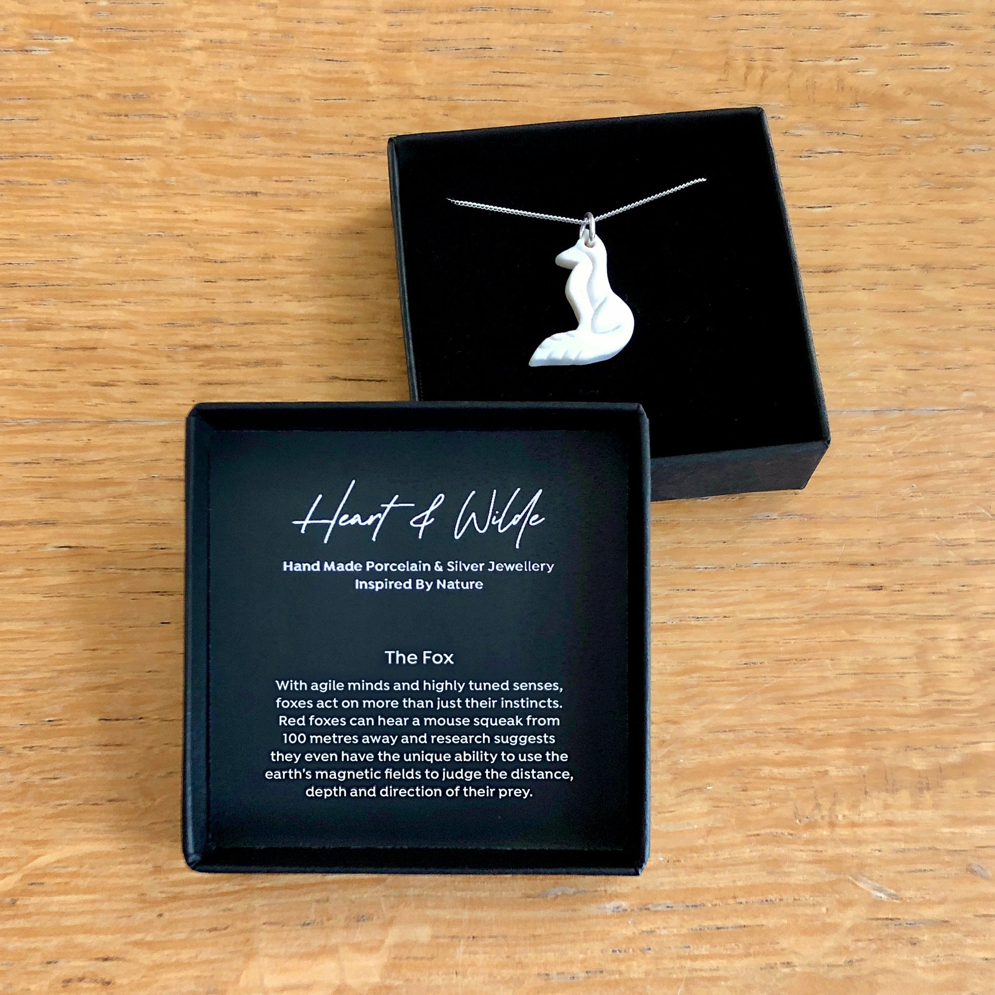 Heart and Wilde Porcelain Fox Necklace In Box