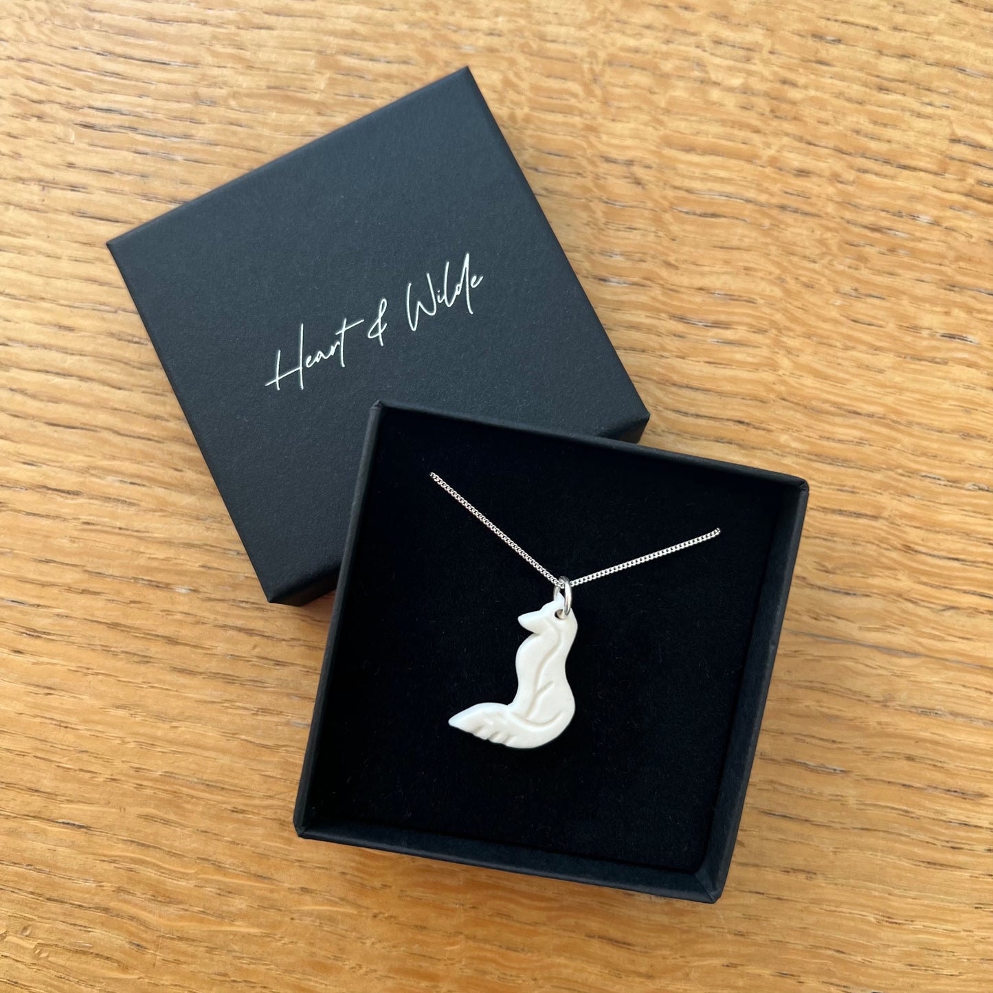 Heart and Wilde Porcelain Fox Necklace and Box Outer