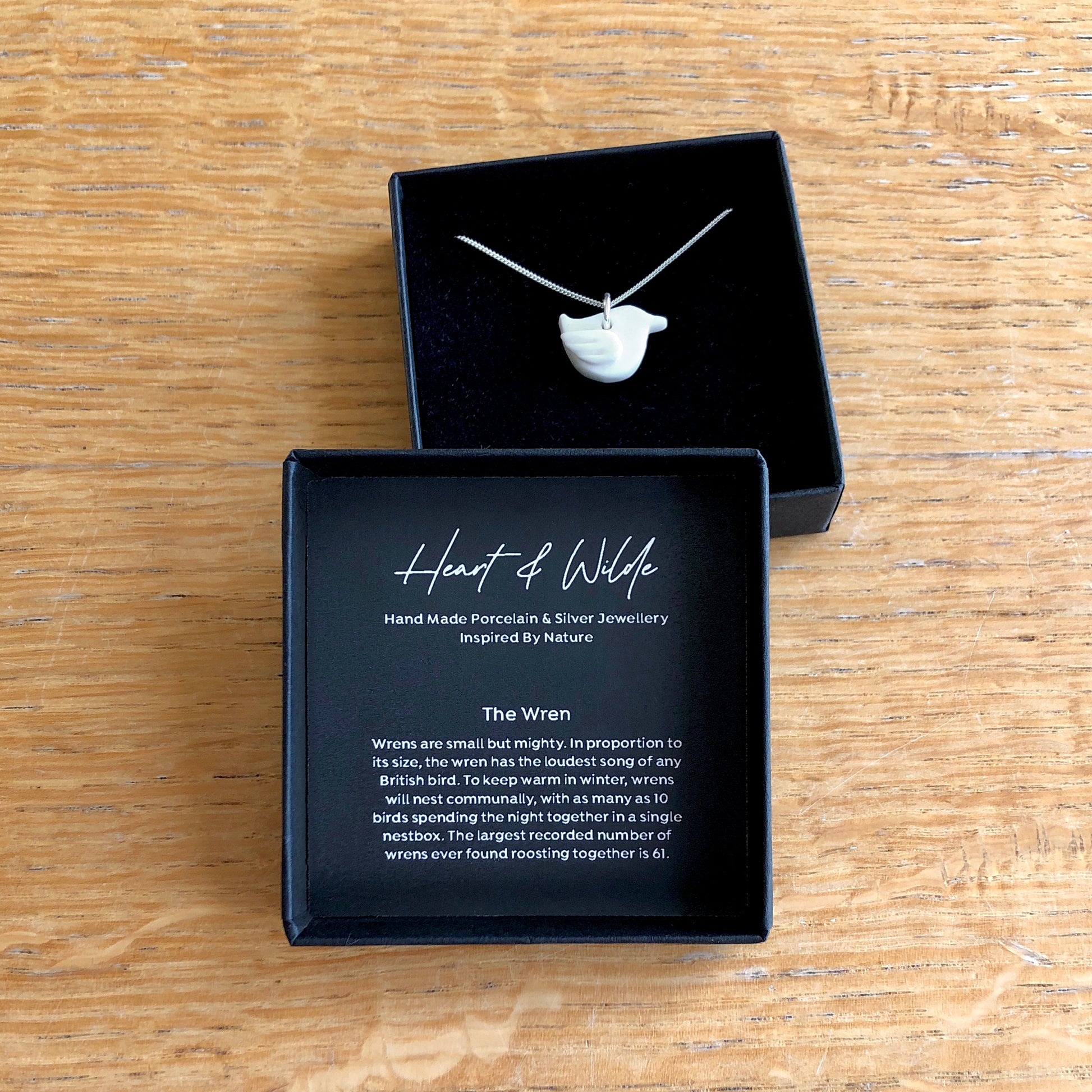 Heart and Wilde Porcelain Wren Necklace In Box
